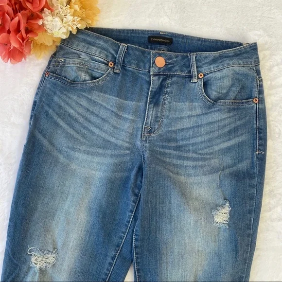 Catherine Malandrino Distressed Blue Skinny Jeans - Picture 2 of 8